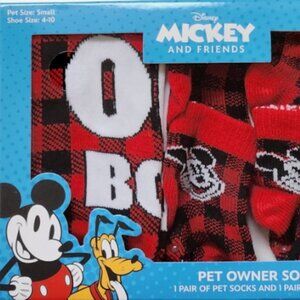 Disney NEW Mickey Pet Owner Sock Gift Set Box Matching Socks